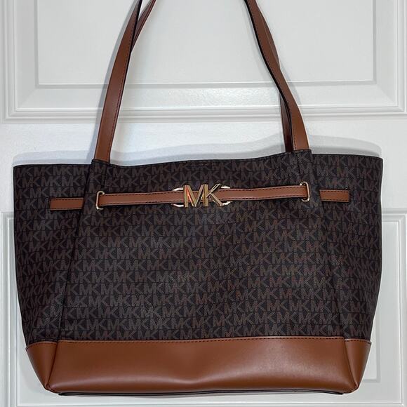 Michael Kors Reed MK Signature Large Belted Shoulder Tote Bag, NWT - Picture 2 of 10